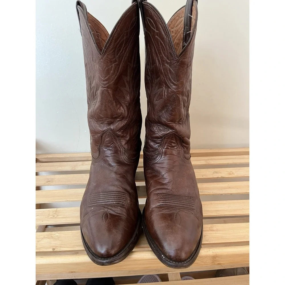 BROWN MADE IN USA VINTAGE NOCONA WESTERN COWBOY LEATHER BOOTS SIZE 10 D